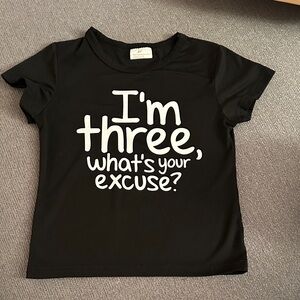 Playful Black Kids' T-Shirt with Slogan